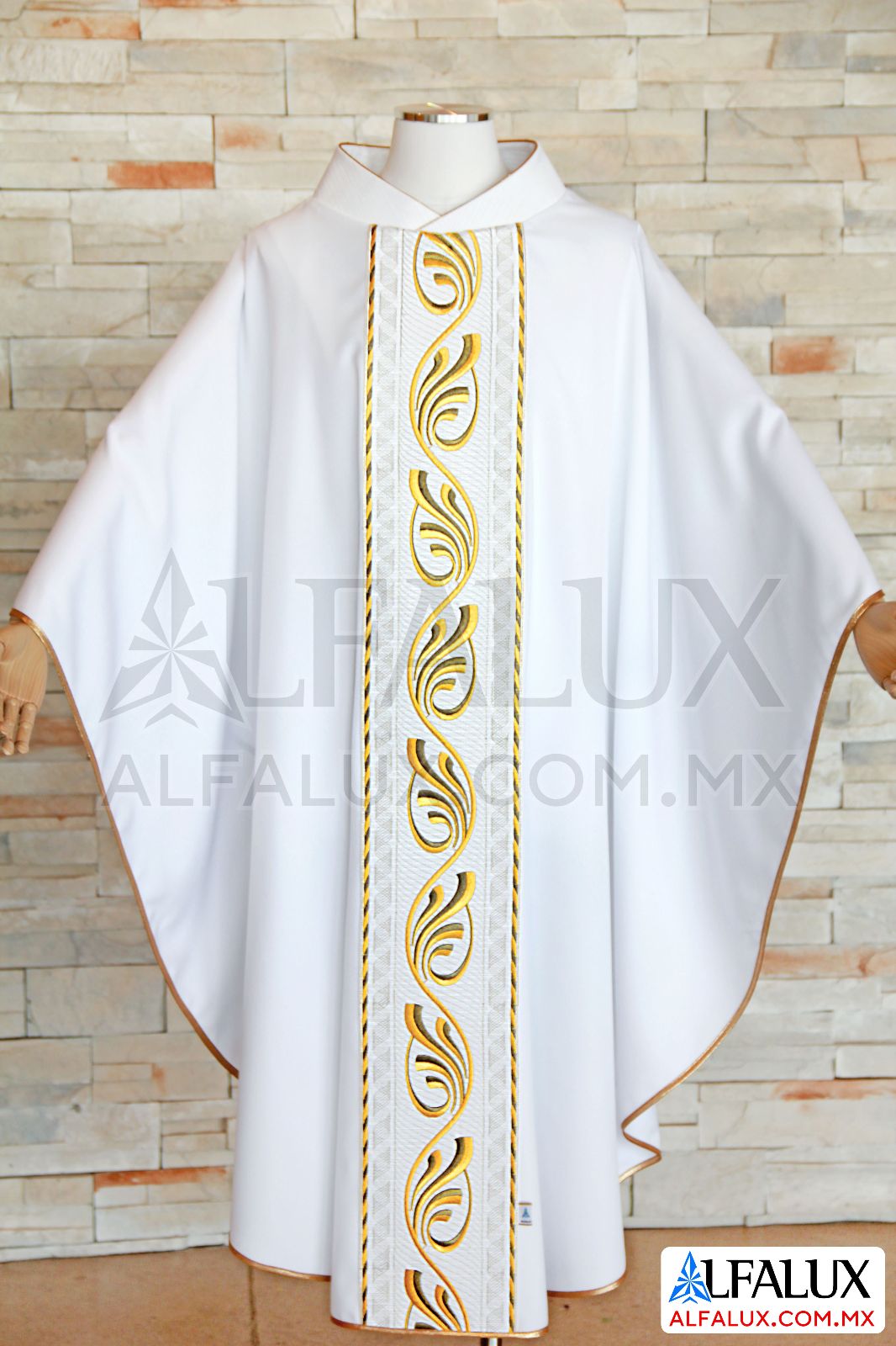 01 FUENTE Casulla Alfalux Central Blanco Bronce 200 (1)